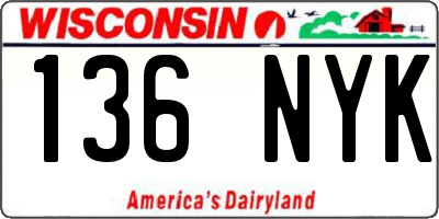 WI license plate 136NYK