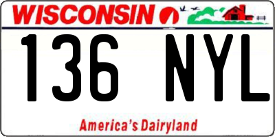 WI license plate 136NYL