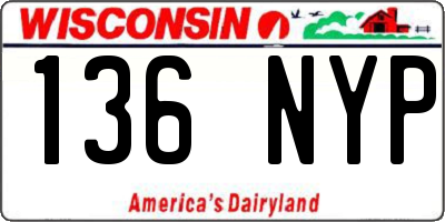 WI license plate 136NYP