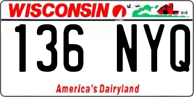 WI license plate 136NYQ
