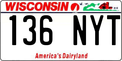 WI license plate 136NYT