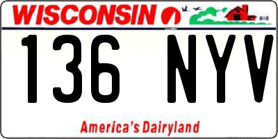 WI license plate 136NYV