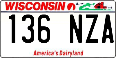 WI license plate 136NZA