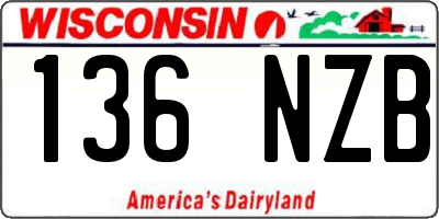 WI license plate 136NZB