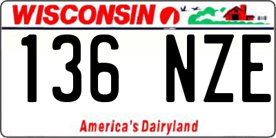 WI license plate 136NZE