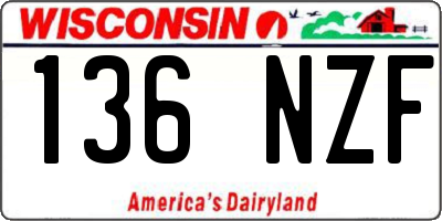 WI license plate 136NZF