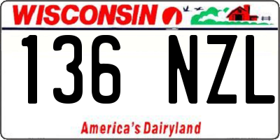 WI license plate 136NZL
