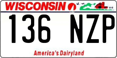 WI license plate 136NZP