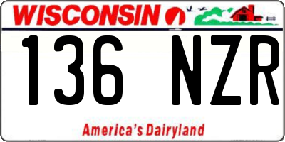 WI license plate 136NZR