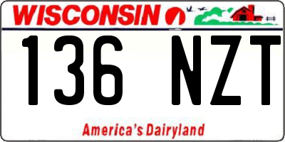 WI license plate 136NZT