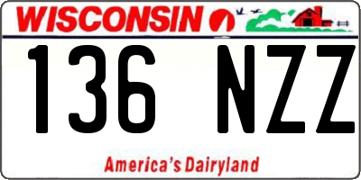 WI license plate 136NZZ
