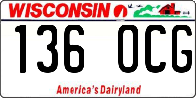 WI license plate 136OCG