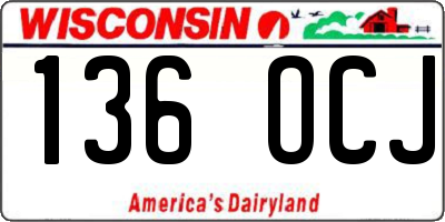WI license plate 136OCJ