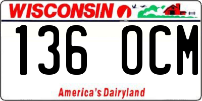 WI license plate 136OCM