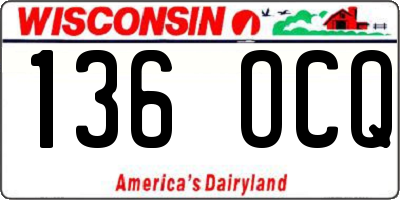 WI license plate 136OCQ