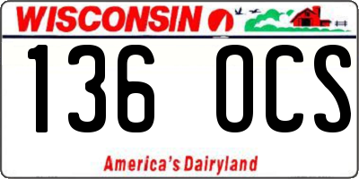 WI license plate 136OCS