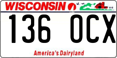 WI license plate 136OCX