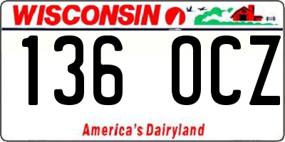 WI license plate 136OCZ