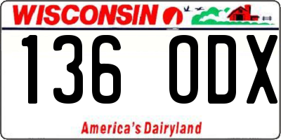 WI license plate 136ODX