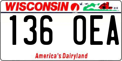 WI license plate 136OEA
