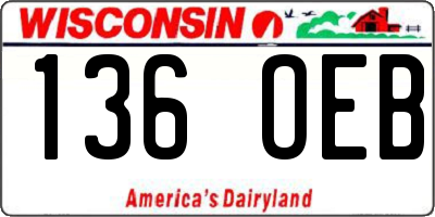 WI license plate 136OEB