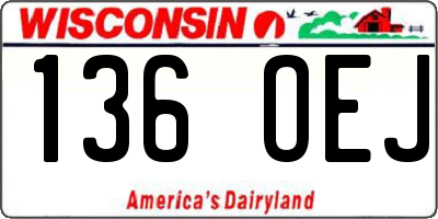 WI license plate 136OEJ