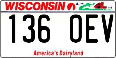 WI license plate 136OEV