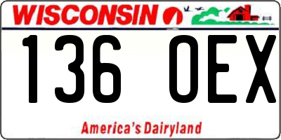 WI license plate 136OEX