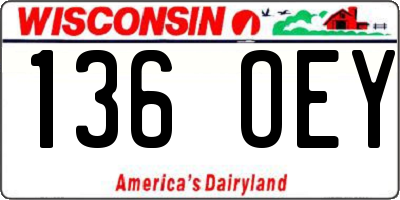 WI license plate 136OEY