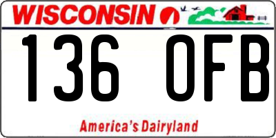 WI license plate 136OFB