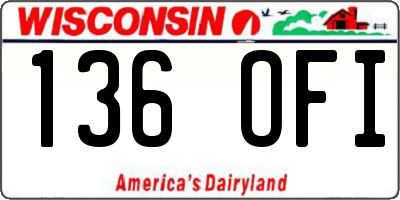 WI license plate 136OFI