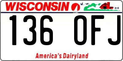 WI license plate 136OFJ