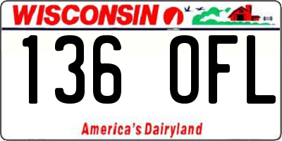 WI license plate 136OFL