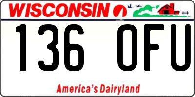 WI license plate 136OFU