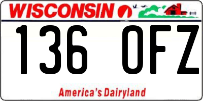 WI license plate 136OFZ