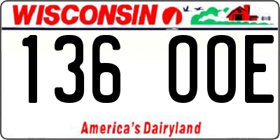 WI license plate 136OOE