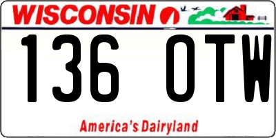WI license plate 136OTW