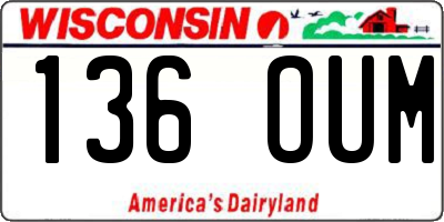 WI license plate 136OUM