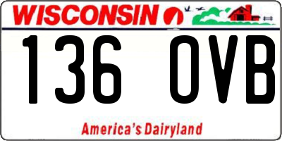 WI license plate 136OVB