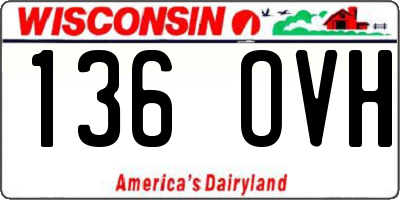 WI license plate 136OVH