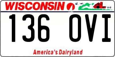 WI license plate 136OVI