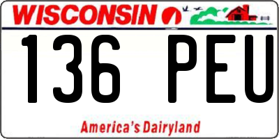 WI license plate 136PEU