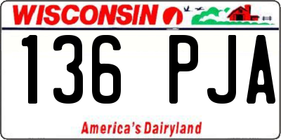 WI license plate 136PJA