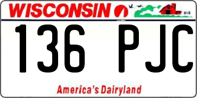 WI license plate 136PJC