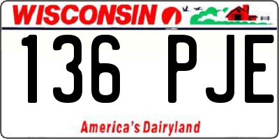 WI license plate 136PJE