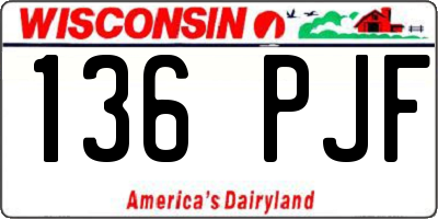 WI license plate 136PJF