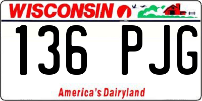 WI license plate 136PJG