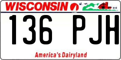 WI license plate 136PJH