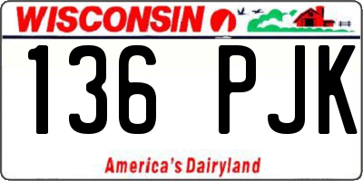 WI license plate 136PJK
