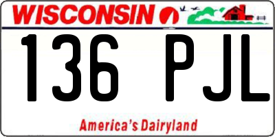 WI license plate 136PJL